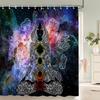 Meditation Seven Chakra Shower Curtain Bathroom Curtains 3D Printing Indian Buddha Waterproof Polyeste Fabric Bathtub Decor