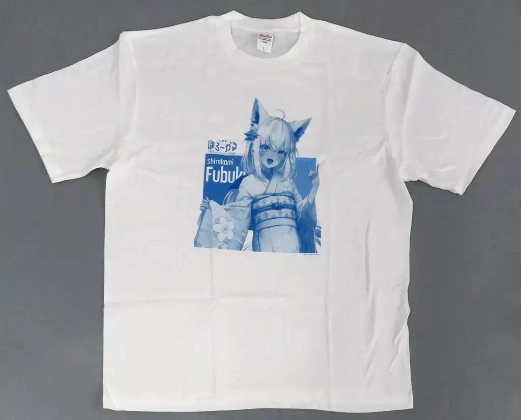 Shirakami Fubuki T-shirt White L Virtual YouTuber Hololive 73cm (2023) 4XL
