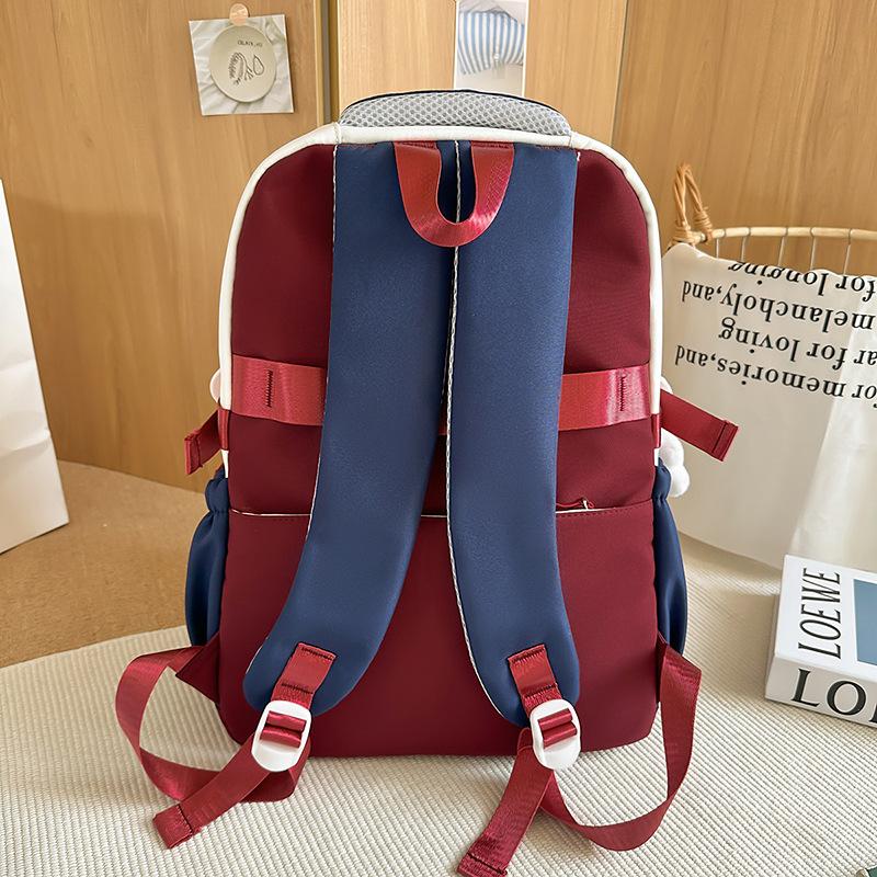 School Bag Korean Version Ins Wind Smiley Face Backpack Campus Junior and High School Students Versatile School Bag Casual Simple Large-capacity