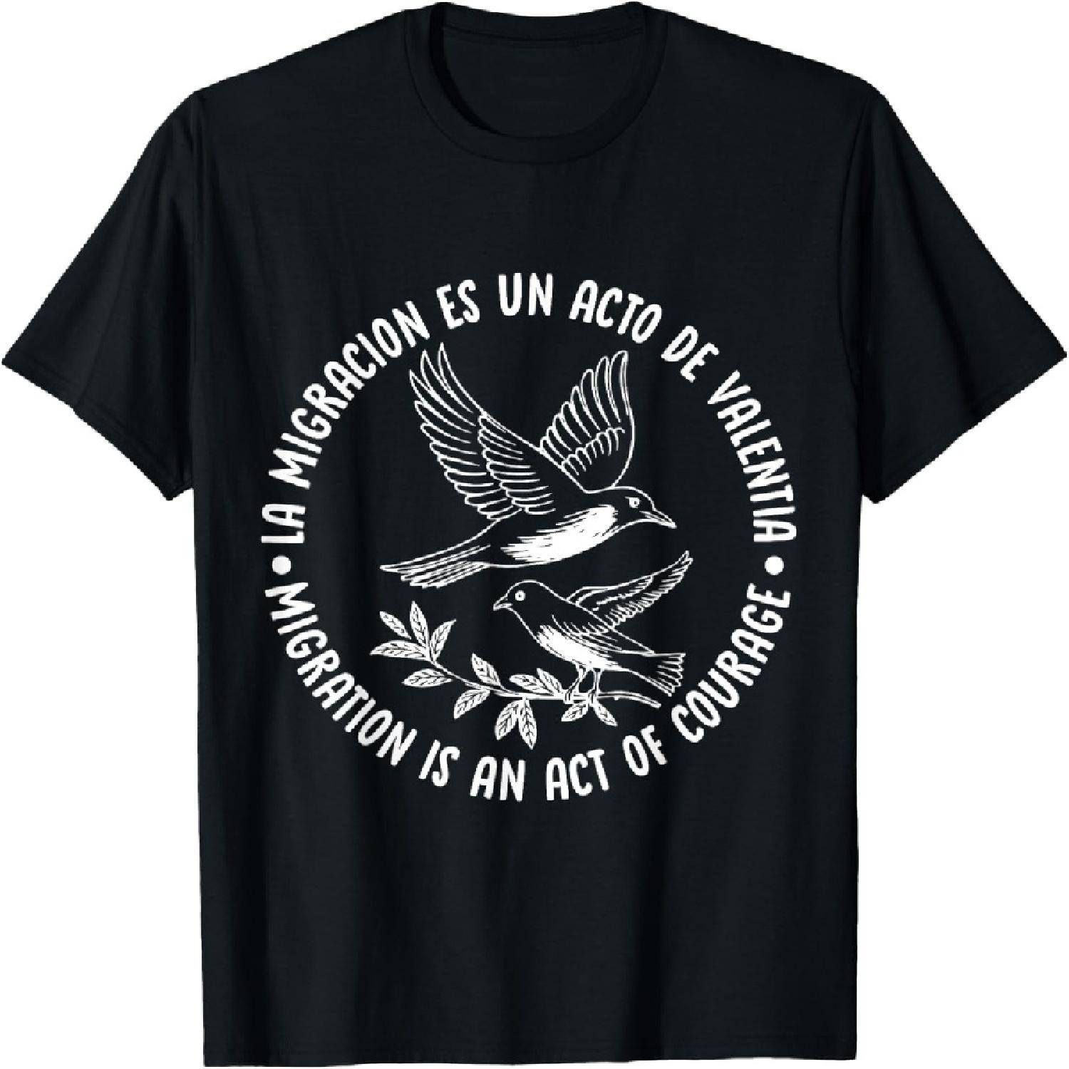 Migration Is An Act Of Courage - Bird Design T-Shirt XXXXXL разноцветный