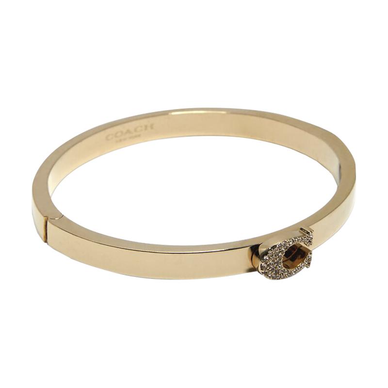COACH Crystal C-embossed Brass Bracelet Women s Gold