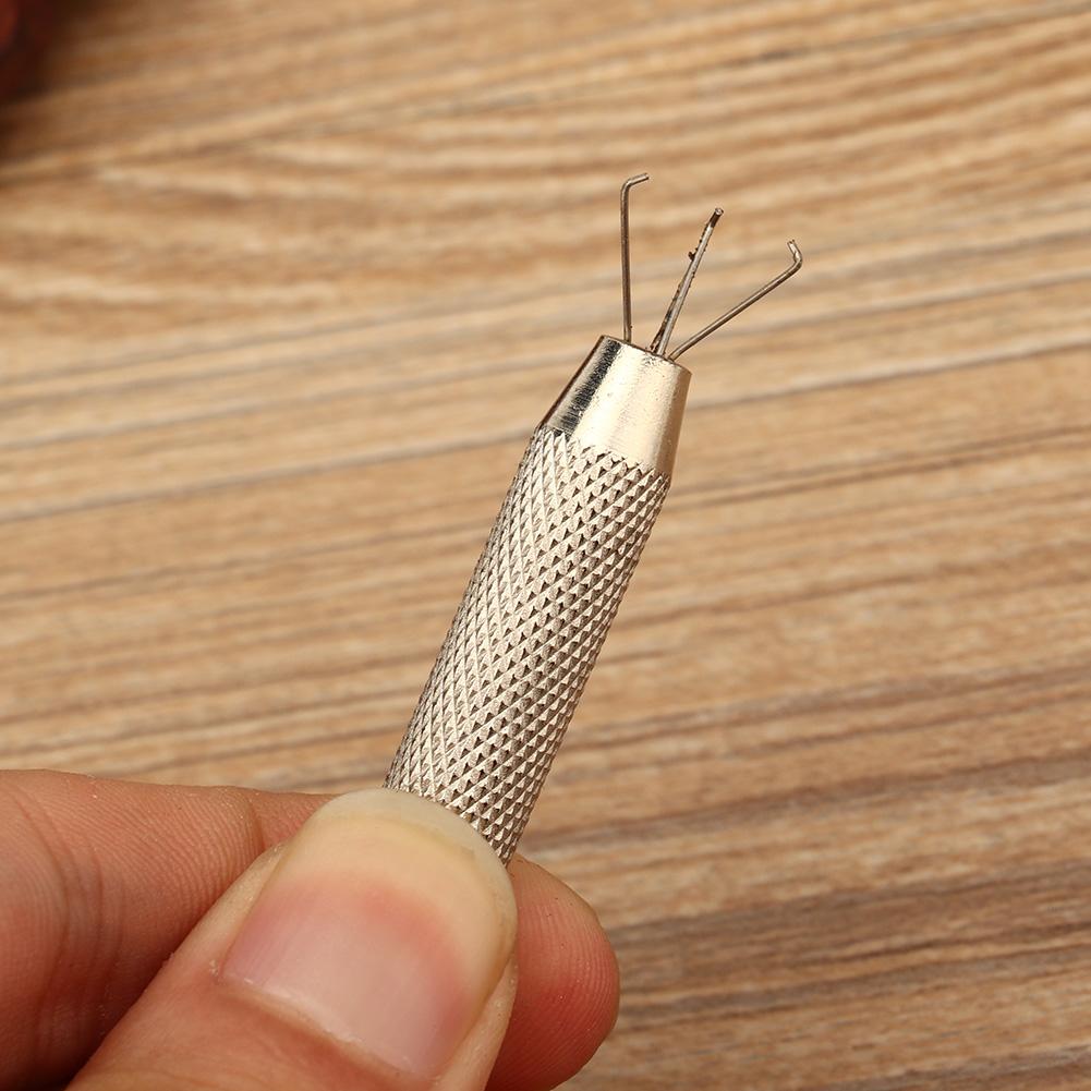 Stainless Steel Diamond Claw Pick Up Tool Tweezers for Jewelry Stone Beads (3 Prongs)