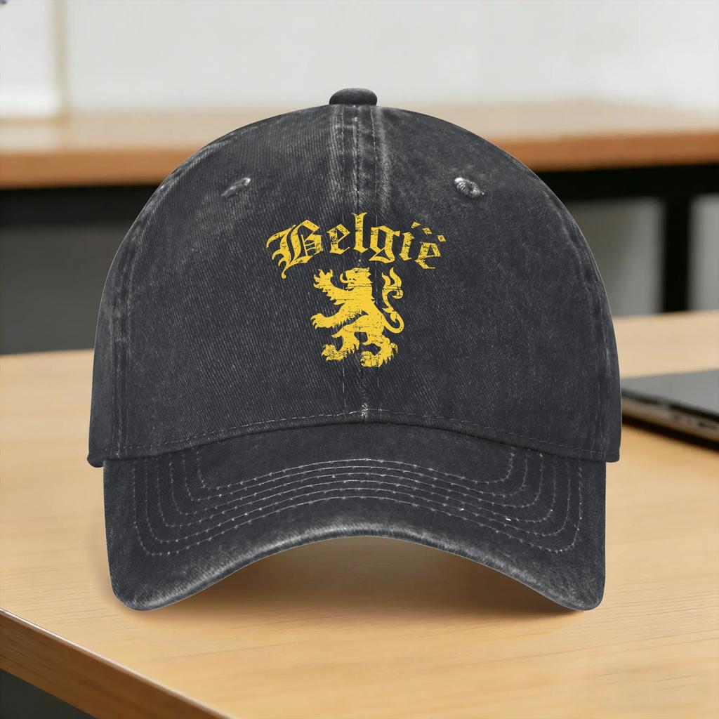 Belgium Fashion Baseball Cap Sun  Outdoor Sport Hot Sale Washed Hip Hop Hats UnisexTeens Trendy Print Snapback Cap