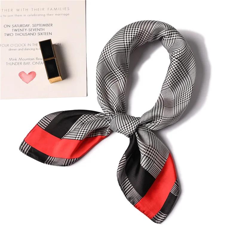 70*70cm Silk Scarf Scarftop Headwraps For Woman Fashion Four Seasons Hair Accessories Hijab Foulard Bandana Femme Headscarf