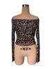 Sexy One-Shoulder Long Sleeve T-Shirt Leopard Mesh Tops Sexy Hottie Versatile Closet Essential Fashion Items Shirt