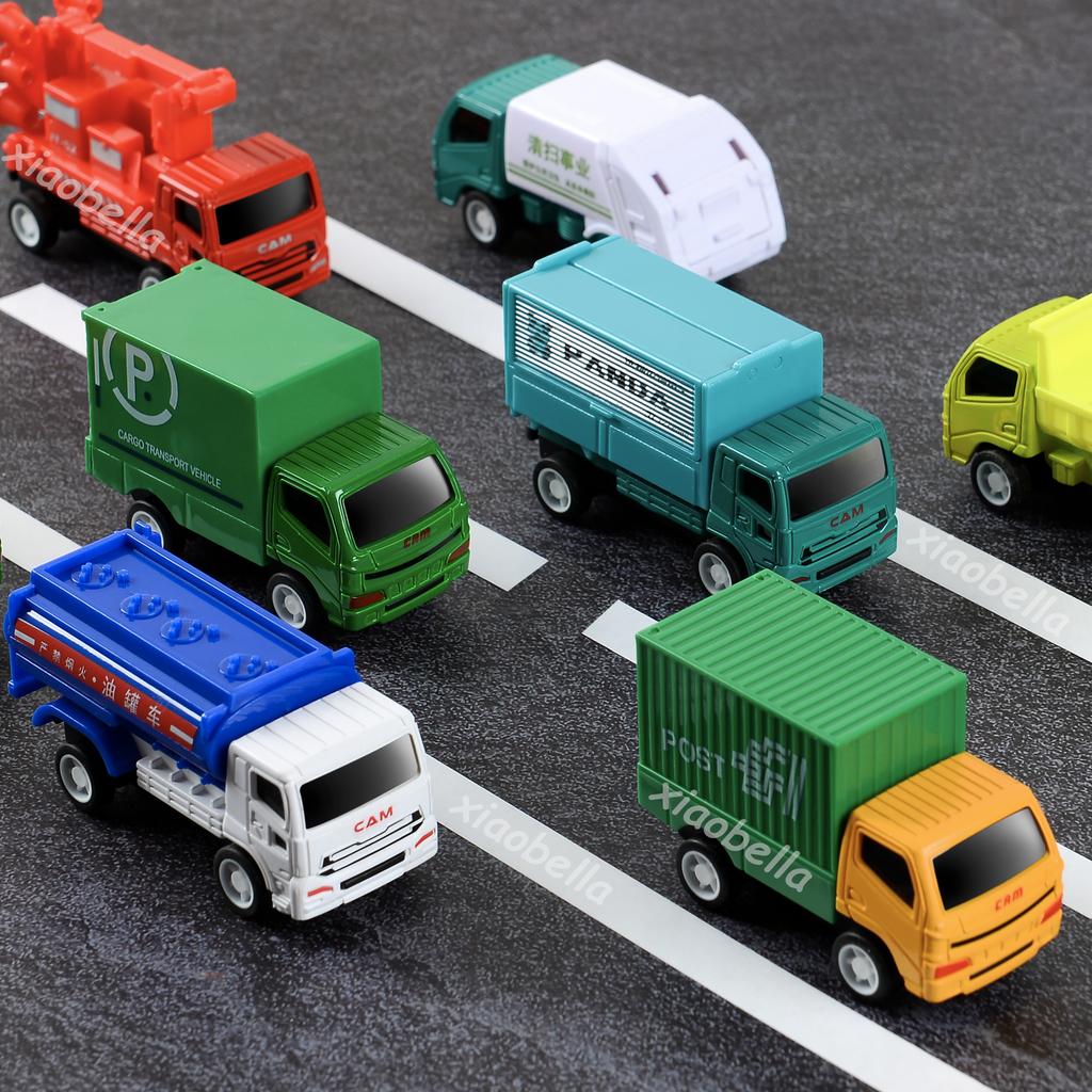 16pcs Friction Powered Pull Back City Cars Trucks Engineering Vehicle Model Car Educational Toys for Boy Children's Toys Gifts