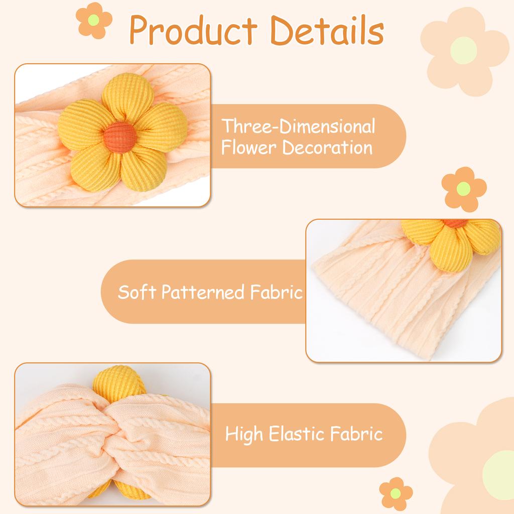 3Pcs Newborn Baby Headband For Girls Elastic Knit Children Turban Baby Bows Soft Nylon Kids Headwear Hair Accessories