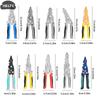 1Pcs Multifunctional Foldable Wire Stripper Crimper Cable Cutter Pliers Electrician Cable Cutting Wiring Pulling Stripping Tools