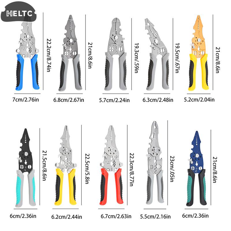 1Pcs Multifunctional Foldable Wire Stripper Crimper Cable Cutter Pliers Electrician Cable Cutting Wiring Pulling Stripping Tools