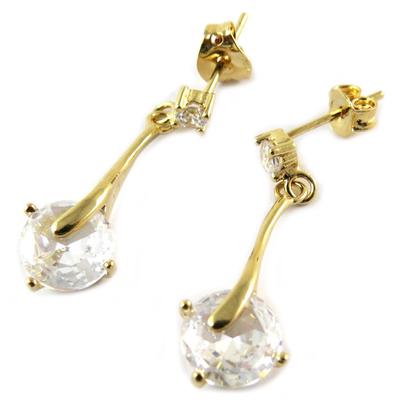 [N9252] - Gold Plated Earrings 'Sissi' White Gold