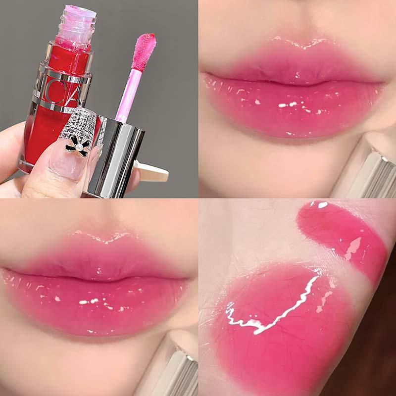 CAPPUVINI Clear Plumping Lip Oil: Moisturizing Glass Lips, Hydrating Mirror Finish Lipstick for Students