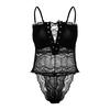 Women Sexy Lingerie Lace Backless Bodysuit V-Neck Bandage Jumpsuit Pajamas