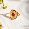 Stainless Steel Gold Flower Ring Gold Plated Minimalist Polygonal Ring  Jewelry Accessories
