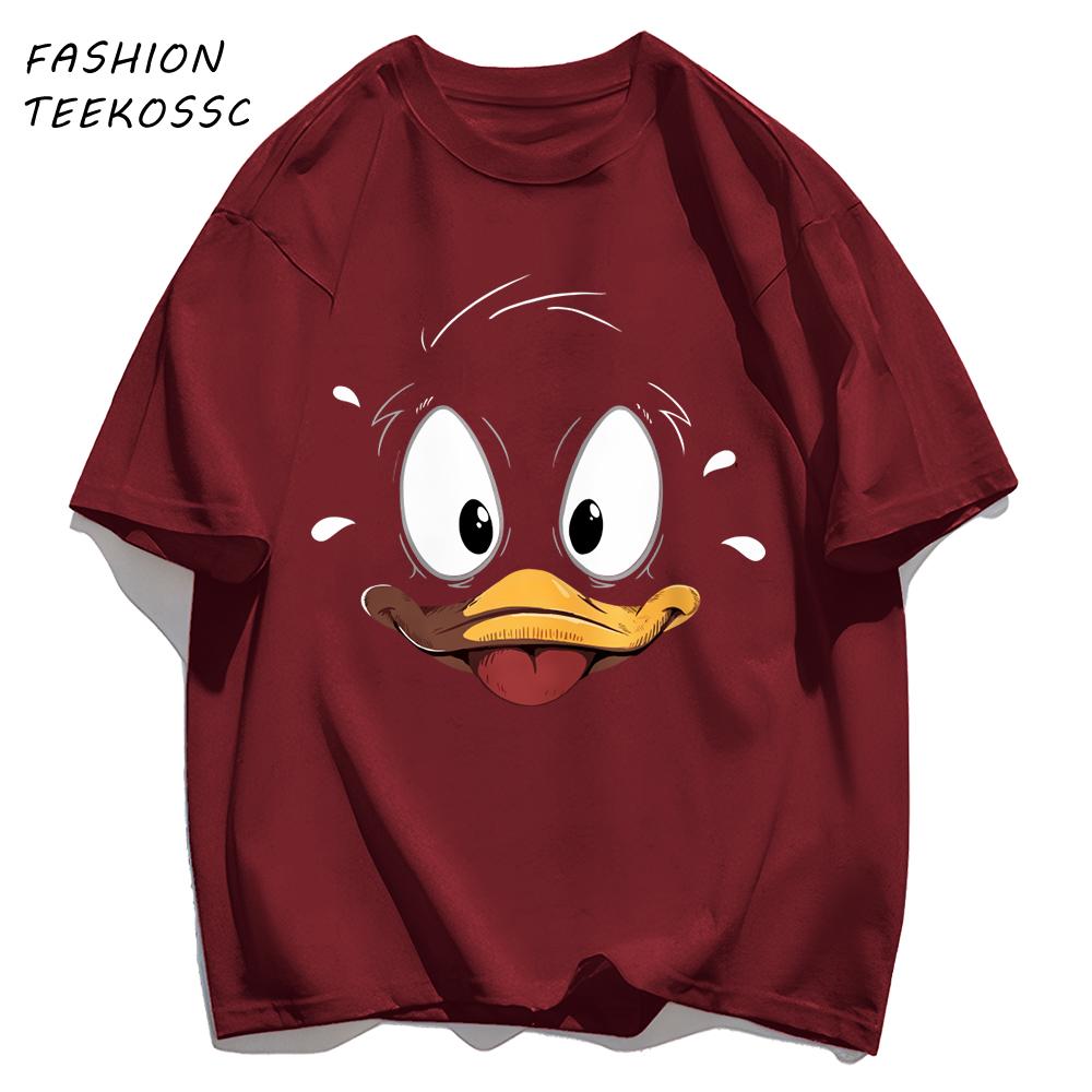 Cute Duck Is Very Nervous Print Men T Shirts Hip Hop ONeck TShirt Soft Cotton Male Sportswear Casual Comfortable Clothes