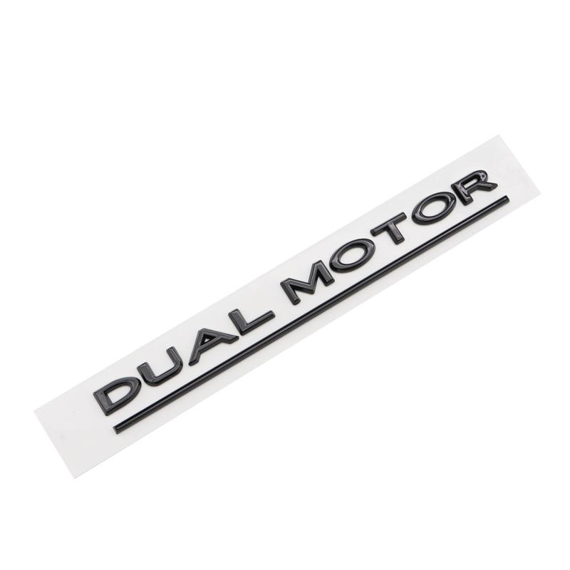 DUAL MOTOR Emblem For Model 3 Y S X Accessories Underlined Letters Logo Performance BadgeTrunk Sticker Chrome 3D Decal
