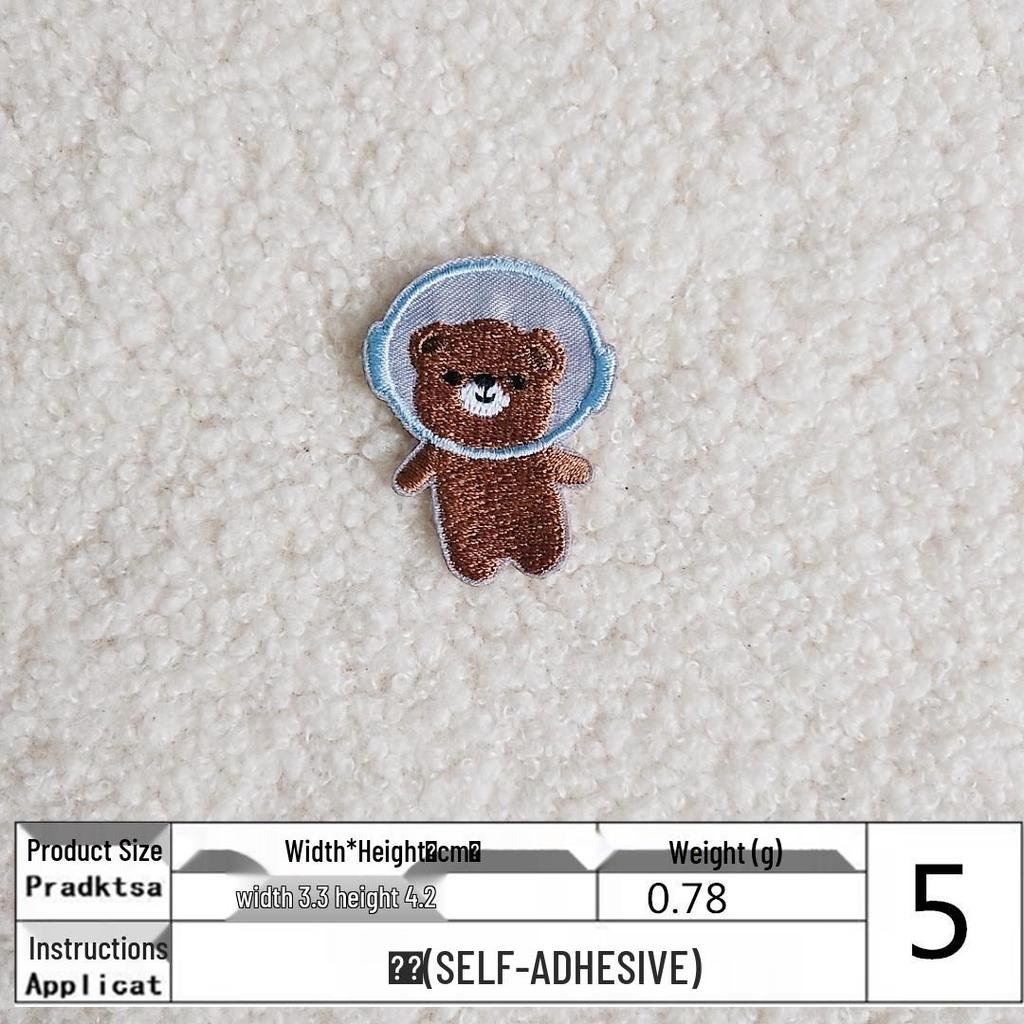 Self-adhesive Cute Cartoon Space Astronaut & Planet Embroidery Patch for Clothes & Bags
