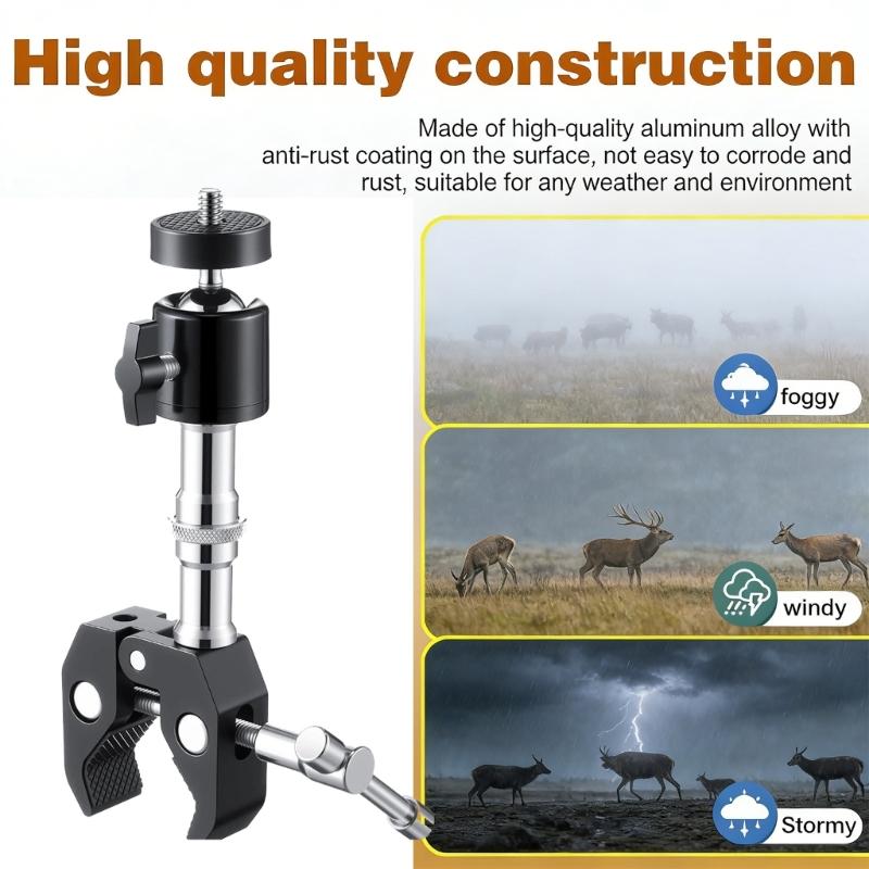 Universal Ball Head Mount With 1/4Inch Thread For Camera Tripod Light Stand And Microphone Holder Adjustable Arm