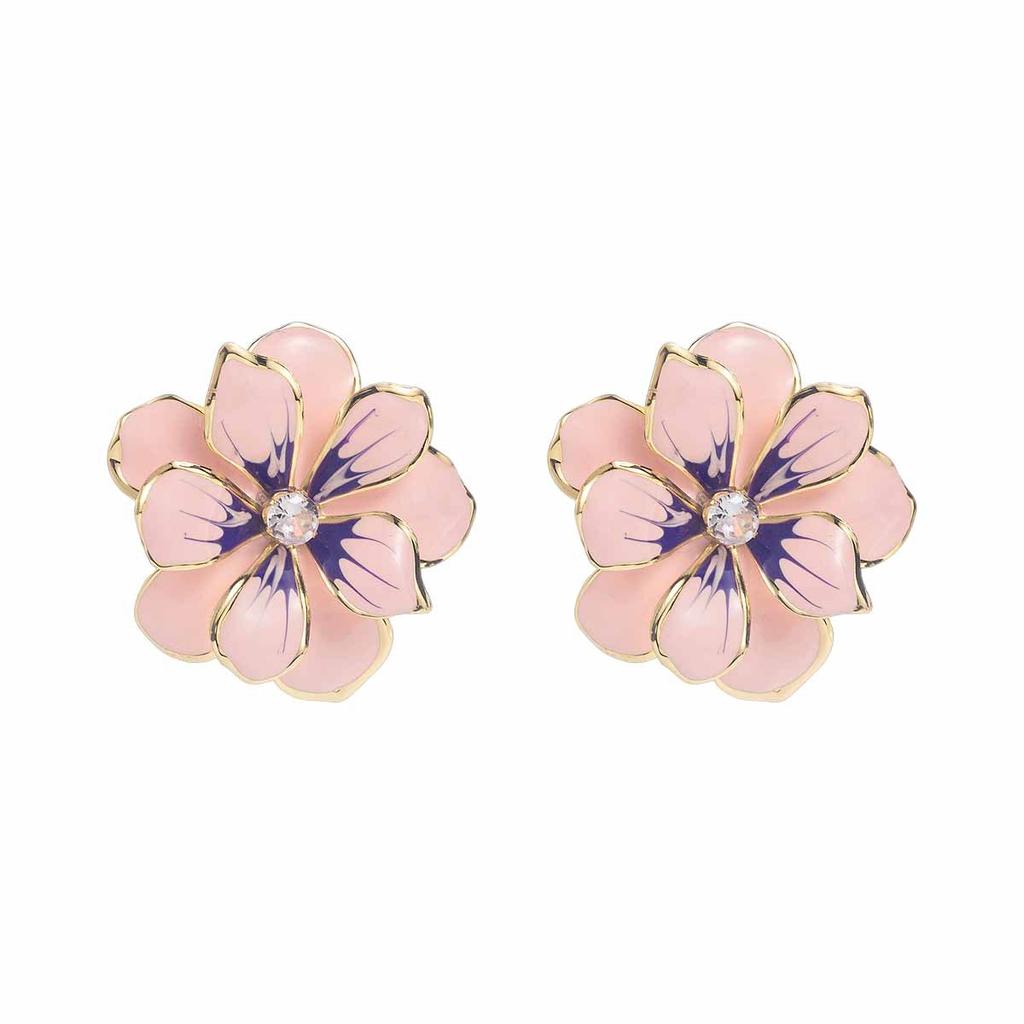 Exquisite Exaggerated Colorful Oil Drop Large Flowers Earrings for Women Ladies Personality Temperament Earrings Jewelry Gifts