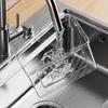 Transparent Garbage Bag Storage Box Garbage Bag Dispenser Under Sink Stackable Clear Organizer Bins With Bamboo Wood Lid