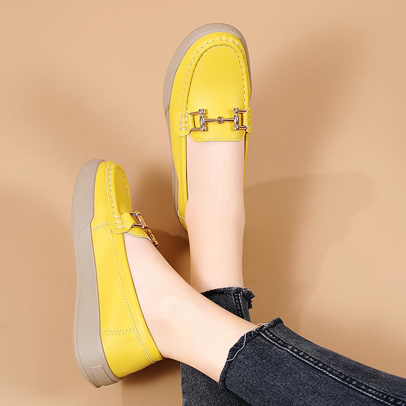 New Spring Fashion Loafers Women's Slip-on Soft-soled Moccasins Flats Shoes British Style Casual Non-slip Round Toe Nurse Shoes