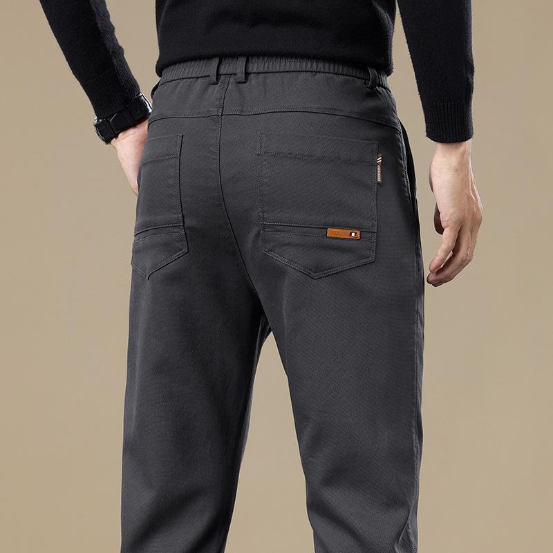 6 typů kávy Černá Šedá Podzimní a zimní Pánské kalhoty s fleecem/Běžné Volitelné Slim fit Rovná nohavice High-end Ležérní kalhoty pro mírně pokročilé