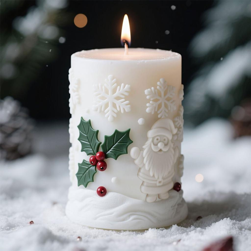 Snowflake Cylinder Silicone Molds Christmas Candle Molds Epoxy Resin Molds Craft Molds Castings Molds Plasters Molds