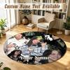 Round Rug Custom NameBillie Eilish Pattern Non Slip Carpet Home Floor Decor