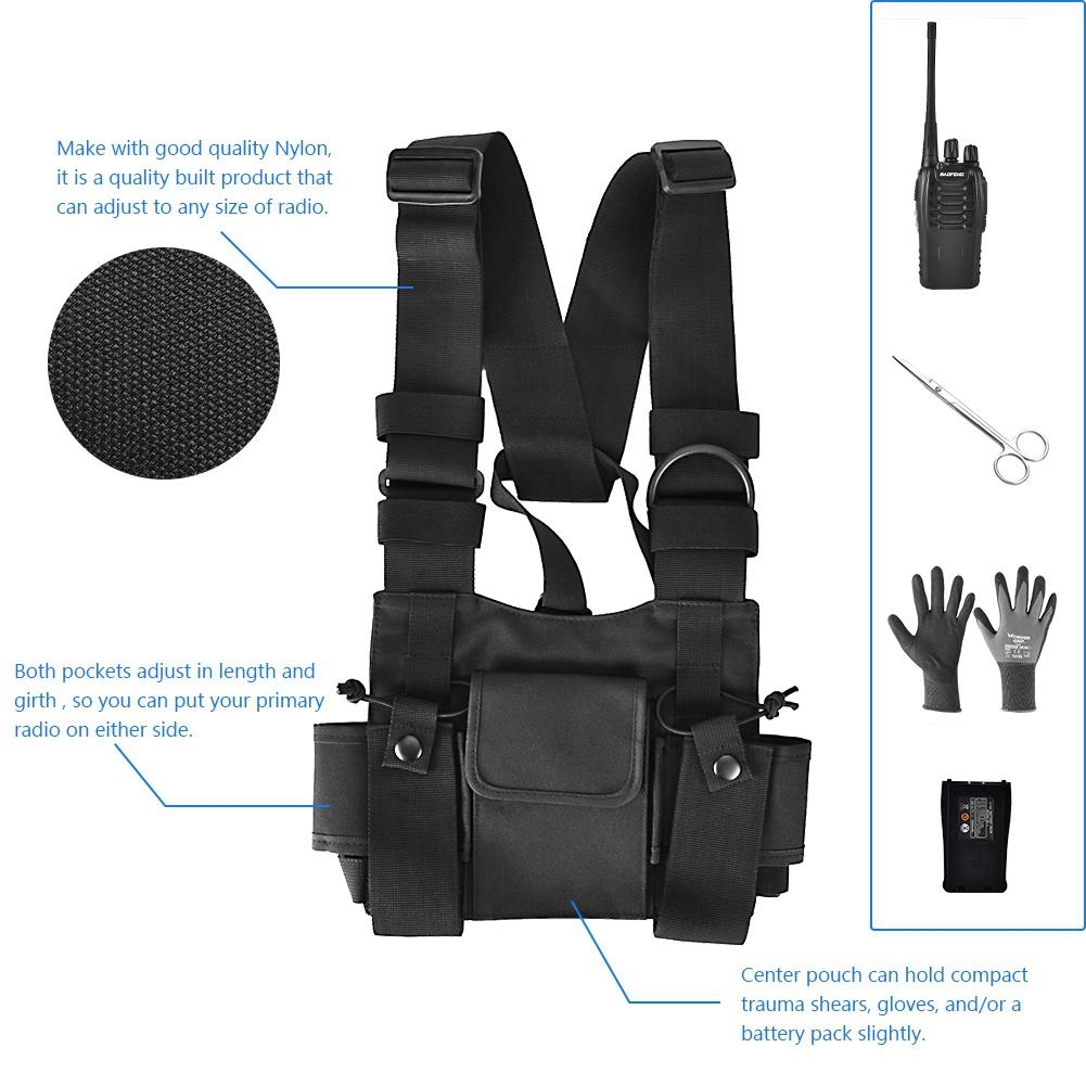 Walkie-Talkie Rucksack Brusttasche Universaltasche Hülle für Funkgerät