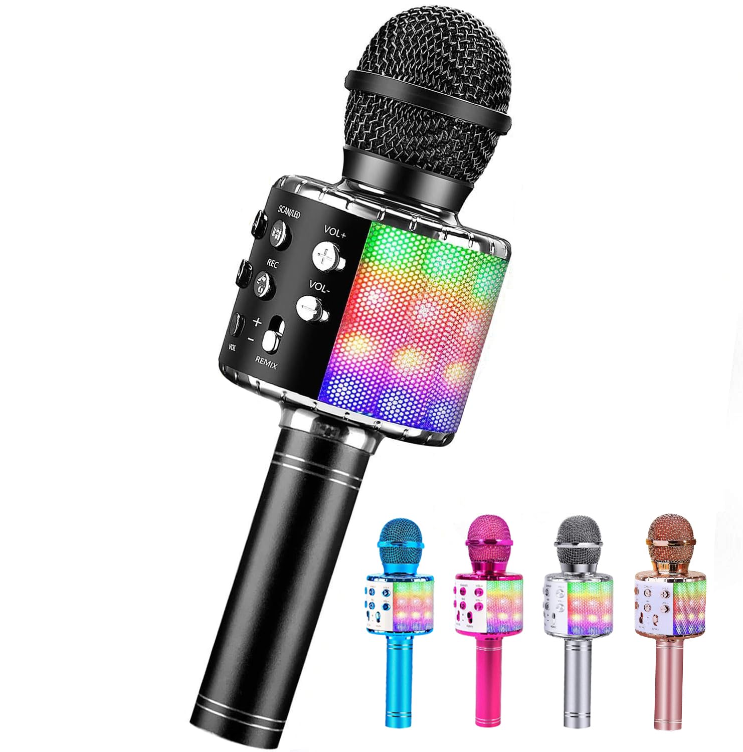 

ShinePick Karaoke Microphone, Bluetooth, Recording, Wireless Microphone, Noise Cancellation, Echo Function & Accompaniment Function, Music Playback,