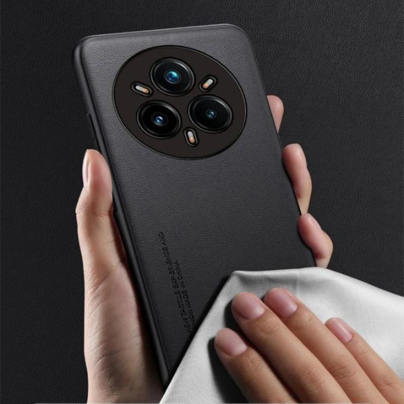 For Realme 14 Pro Plus Case Plain PU Leather Silicone TPU Camera Protection Cover for Realme 14X 14Pro + 13 Plus Shockproof Hard Bumper