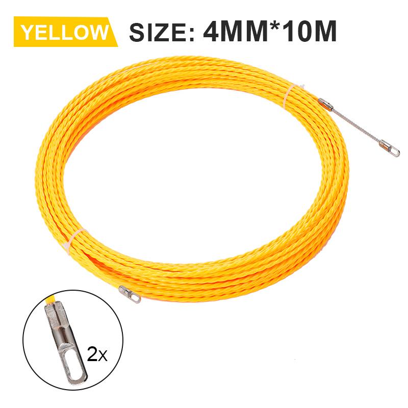 4mm Electrician Tape Conduit Ducting Cable Puller Tool 10-50M Fiberglass Rodder Fish Tape Cable Push Puller Wiring Installation