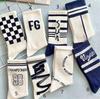 5Pairs Women's Long Socks Medium Tube Korean White Breathable Leisure Girls Embroidery Male Sock Spring Summer Stripe Woman Cute