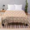 Blooming Terracotta Peony Repeat Pattern Throw Blanket