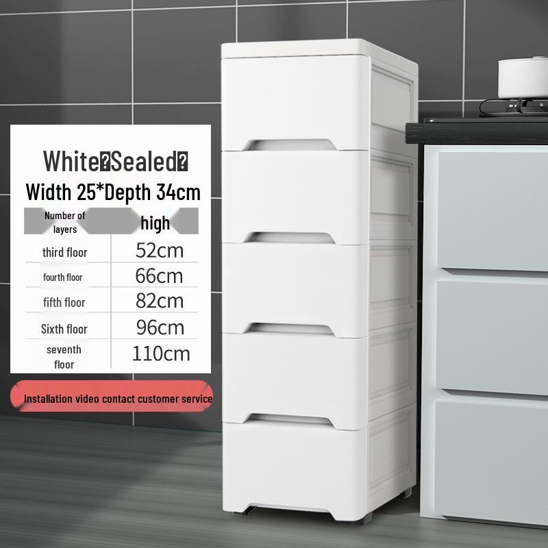 Wide Gap Drawer-Style Cabinet: Kitchen/Bathroom Narrow Storage Shelf Box (15/18/25 Width).