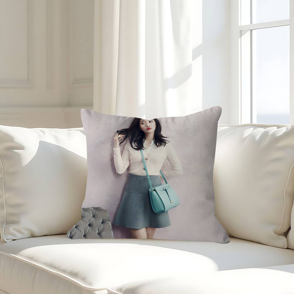 

Actress B-Bae S-Suzy Pillow Case Removable Washable Cushion Cover – All-Season Soft Linen 16x16Inch