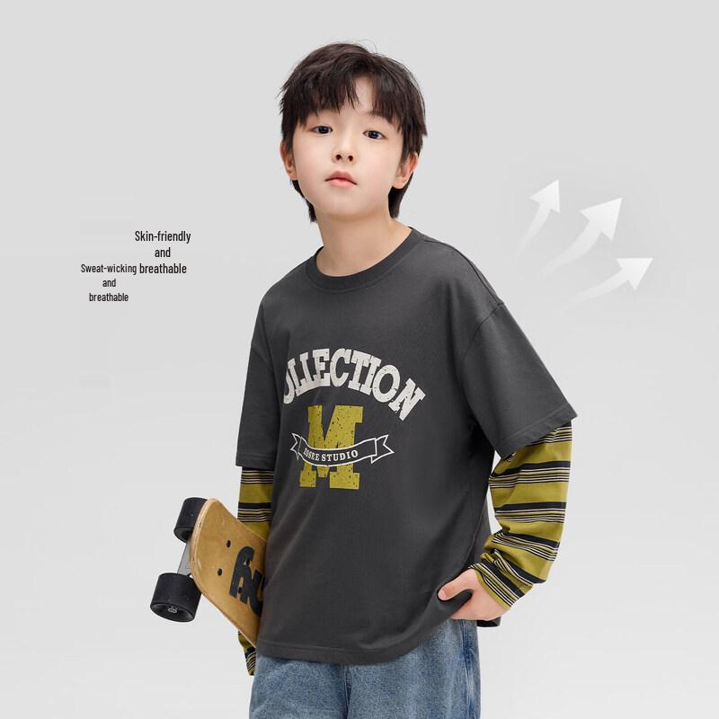 Boy s Faux Two-Piece Long-Sleeve T-shirt 150