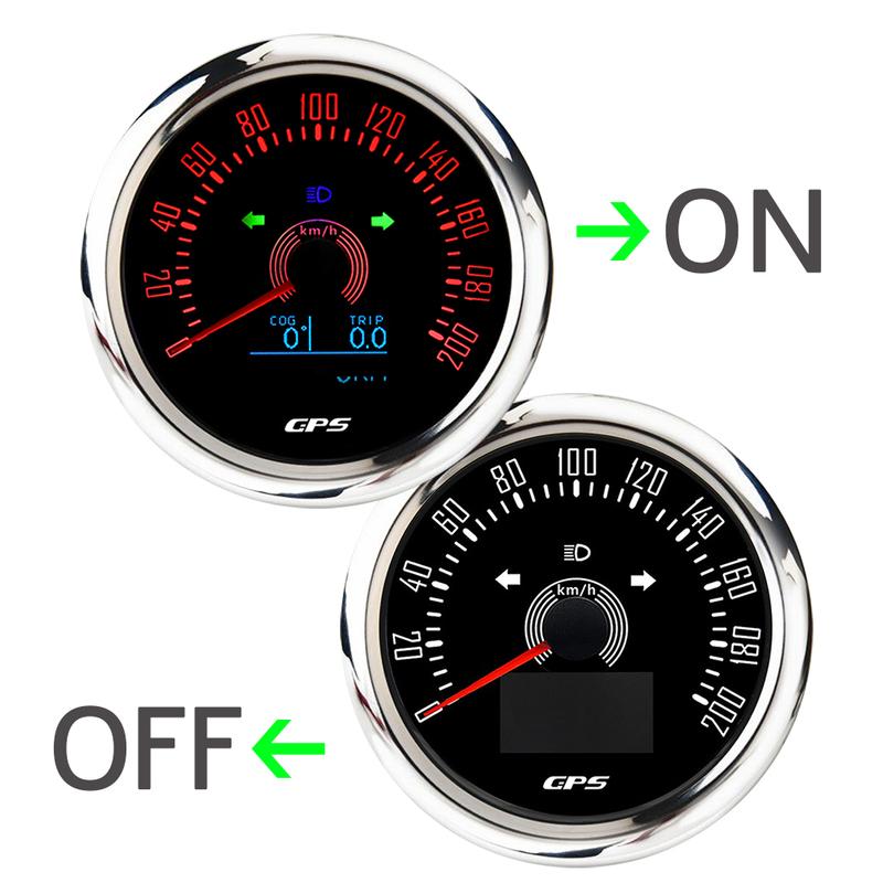 Universal GPS Speedometer 85mm Car Motorcycle Speed Meter Gauge 7 Colors Backlit Odometer Gauges Trip ODO COG 12V/24V