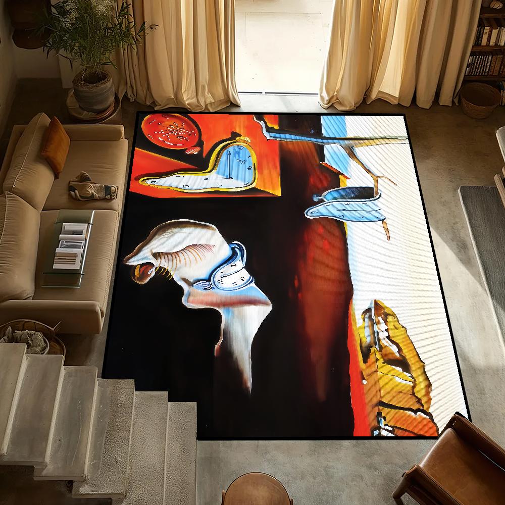 

Fashion small artwork S-Salvador carpet Anti-Slip Kitchen Bedroom Handmade Tufted Rug Living Room Entrance dali Decoration 40cm x 60cm