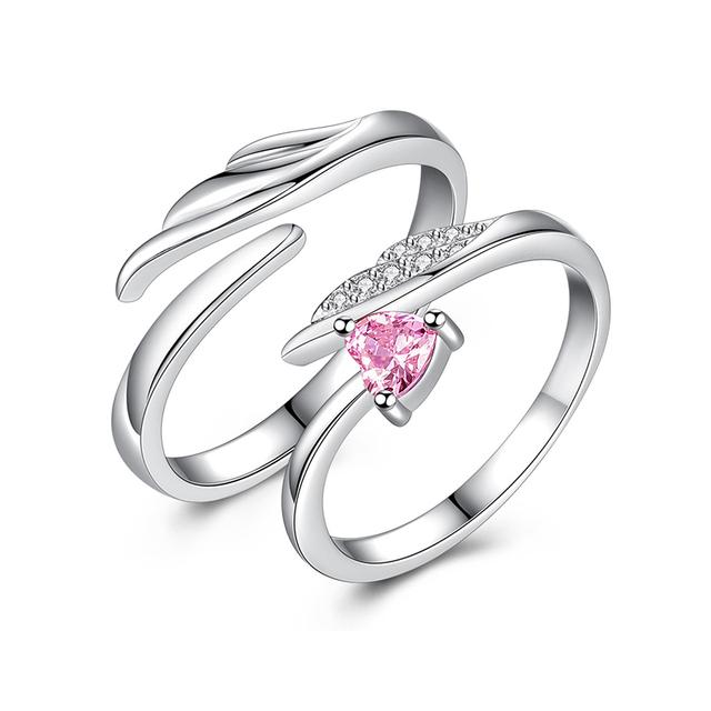 

Классические парные кольца для мужчин и женщин с камнем CZ, модные свадебные кольца для влюбленных, ювелирные изделия, романтический подарок на День святого Валентина, аксессуар для кольца One size