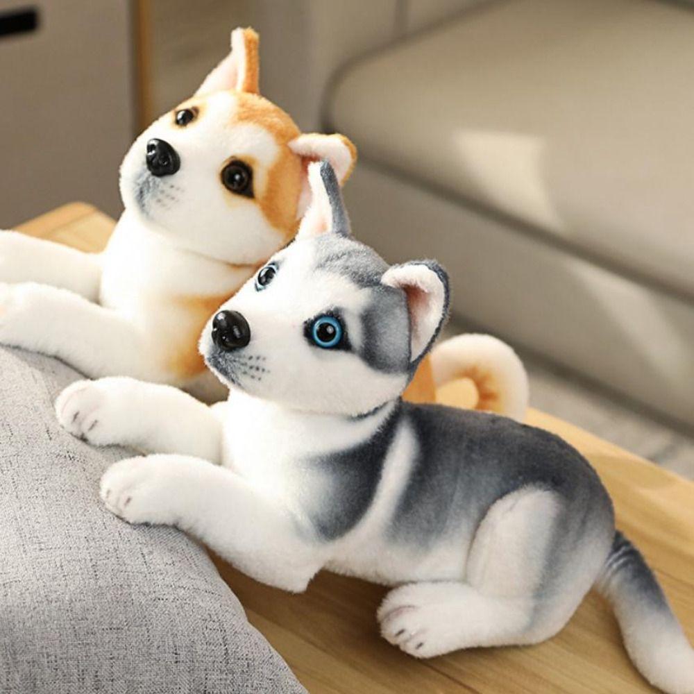 Realistic Appearance Simulation Dog Plush Toy Husky Puppy Doll Cute Stuffed Animal Toy  Home Decor