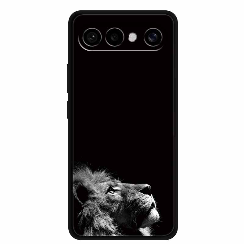 For Vivo S50 Pro Mini Case Lovely Lion Black Bumper Soft Silicone Coque for Vivo S 50 Pro Mini 6.31" Cover TPU Protector Funda
