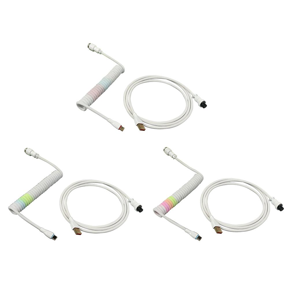 Type-C To USB Aviator Cable 2 in 1 1.8m Woven Coiled Aviator Wire Fast Transmission Coiled Cable Mechanical Keyboard Accessories