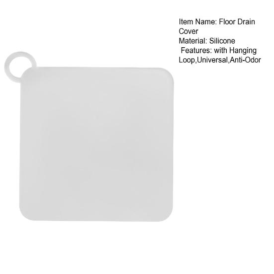 Copertura Quadrata per Scarico a Pavimento con Anello di Sospensione, Tappo Universale in Silicone per Doccia e Vasca da Bagno, Tappetino Deodorante Anti-Odore per Scarico Bagno Cucina Lavanderia