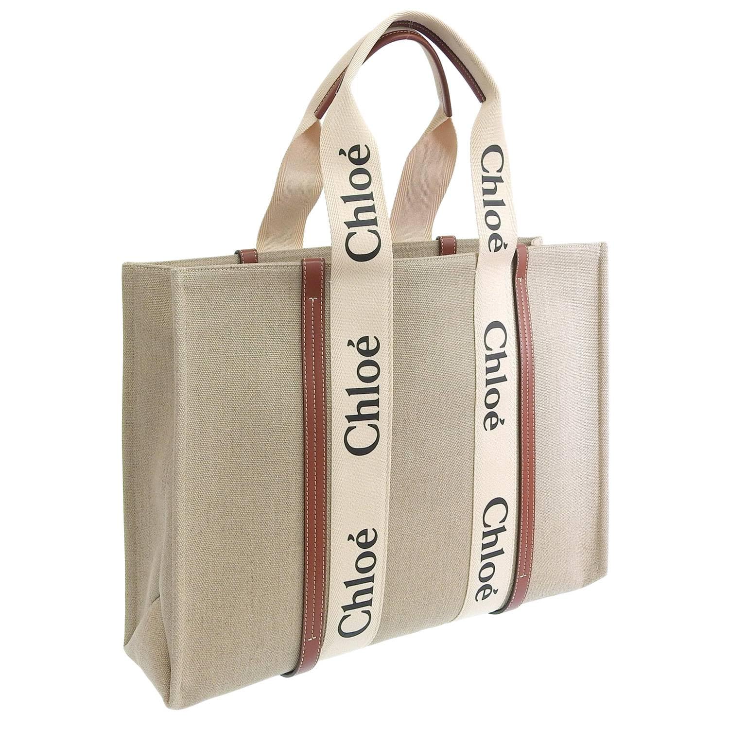 

Chloe Large Tote White A4 Size Compatible Women s Bag, Brown, CHC22AS382I2690U, [Used]