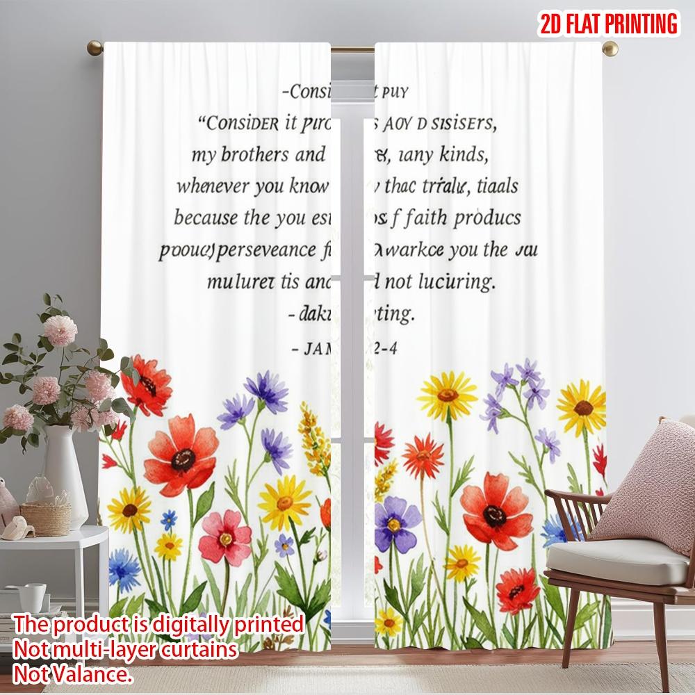 

2pcs 2D flat printing Drapes Joyful Trials Perseverance Faith Fabric Without Electricity Birthday Party Use for Photo Booths 52.50×116.00 CM 2pcs