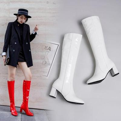 Long Boots Women's 2026 Autumn and Winter New Boots Women's Middle Heel Women's Boots Patent Leather High Boots Women's Boots