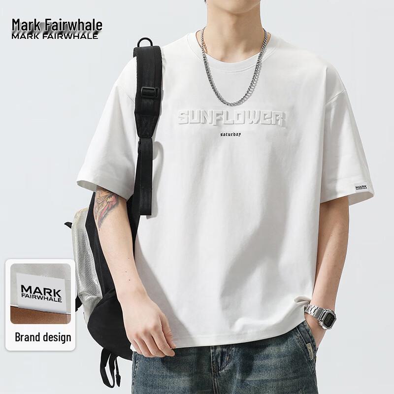 MARK FAIRWHALE Men's Casual Cotton Short Sleeve T-Shirt