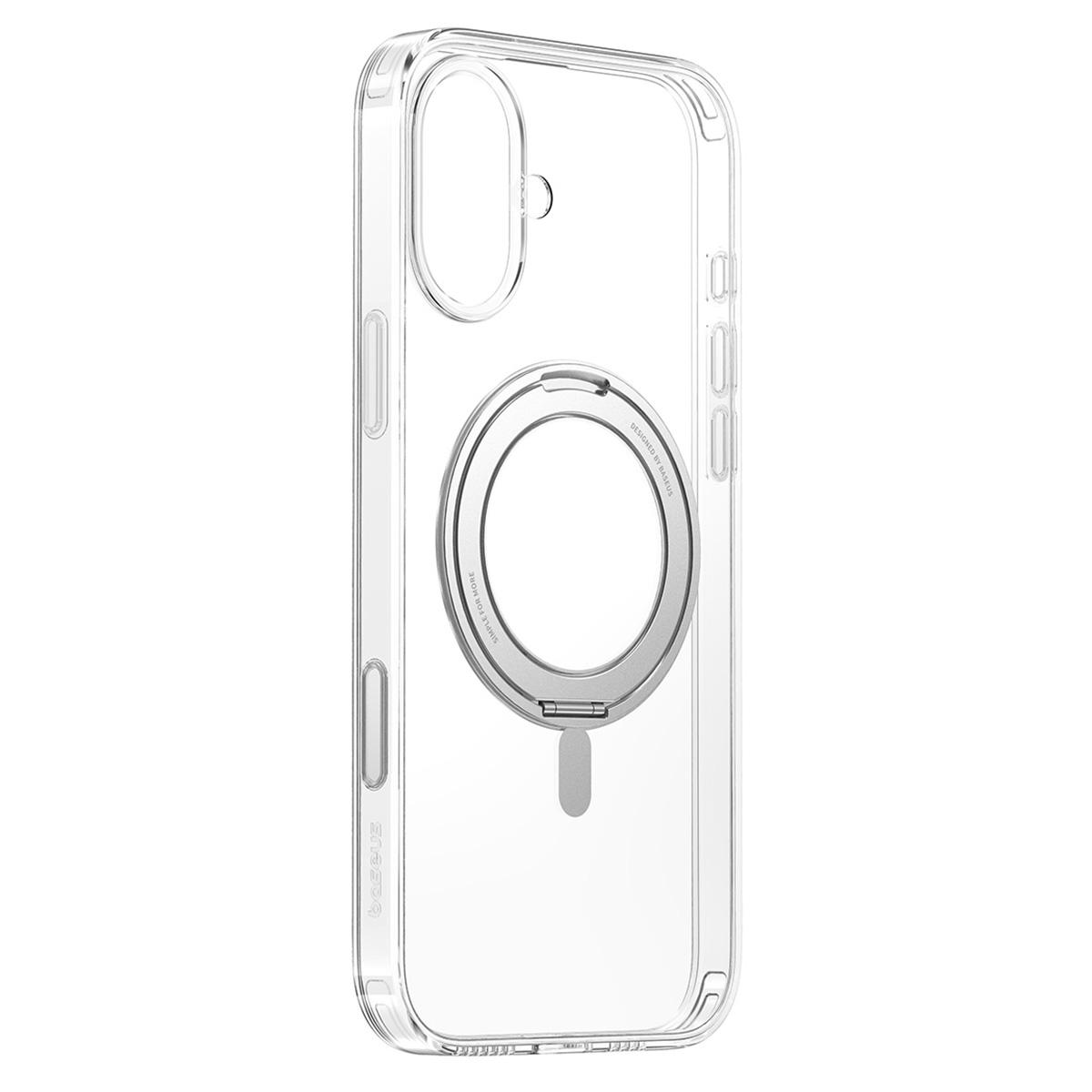 

BASEUS Smart Ring Series For iPhone 16 Clear Case Compatible with MagSafe TPU+PC Phone Back Cover (Touch Button Version) A