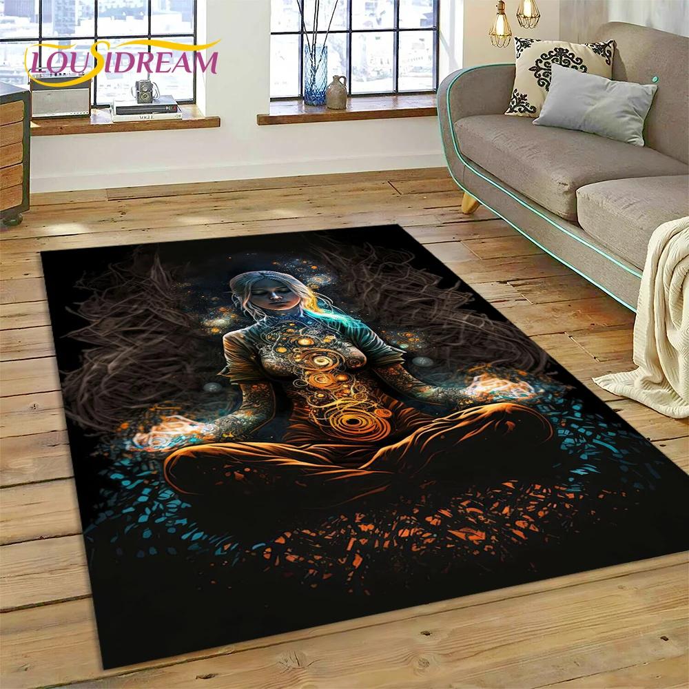 Naturalize Yoga Zen Meditatie Regenboog 7 Chakra Tapijt Vloerkleed voor Thuis Woonkamer Slaapkamer Bank Deurmat Decor, Vloerkleed Antislip Mat