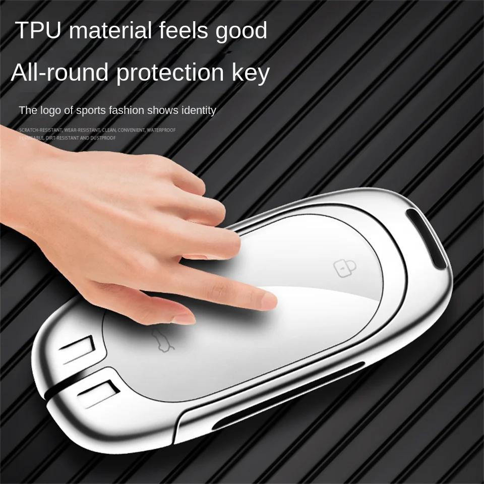 New Zinc Alloy+Leather+Tpu Car Remote Key Bag Key Chain For Leading Ideal L7 L8 L9 Accessories